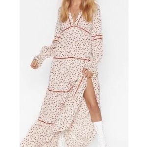 Nasty Gal prairie boho floral maxi dress